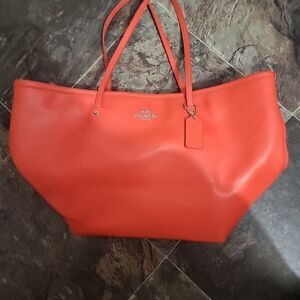 Coach Orange Leather VINTAGE Purse with Zipper